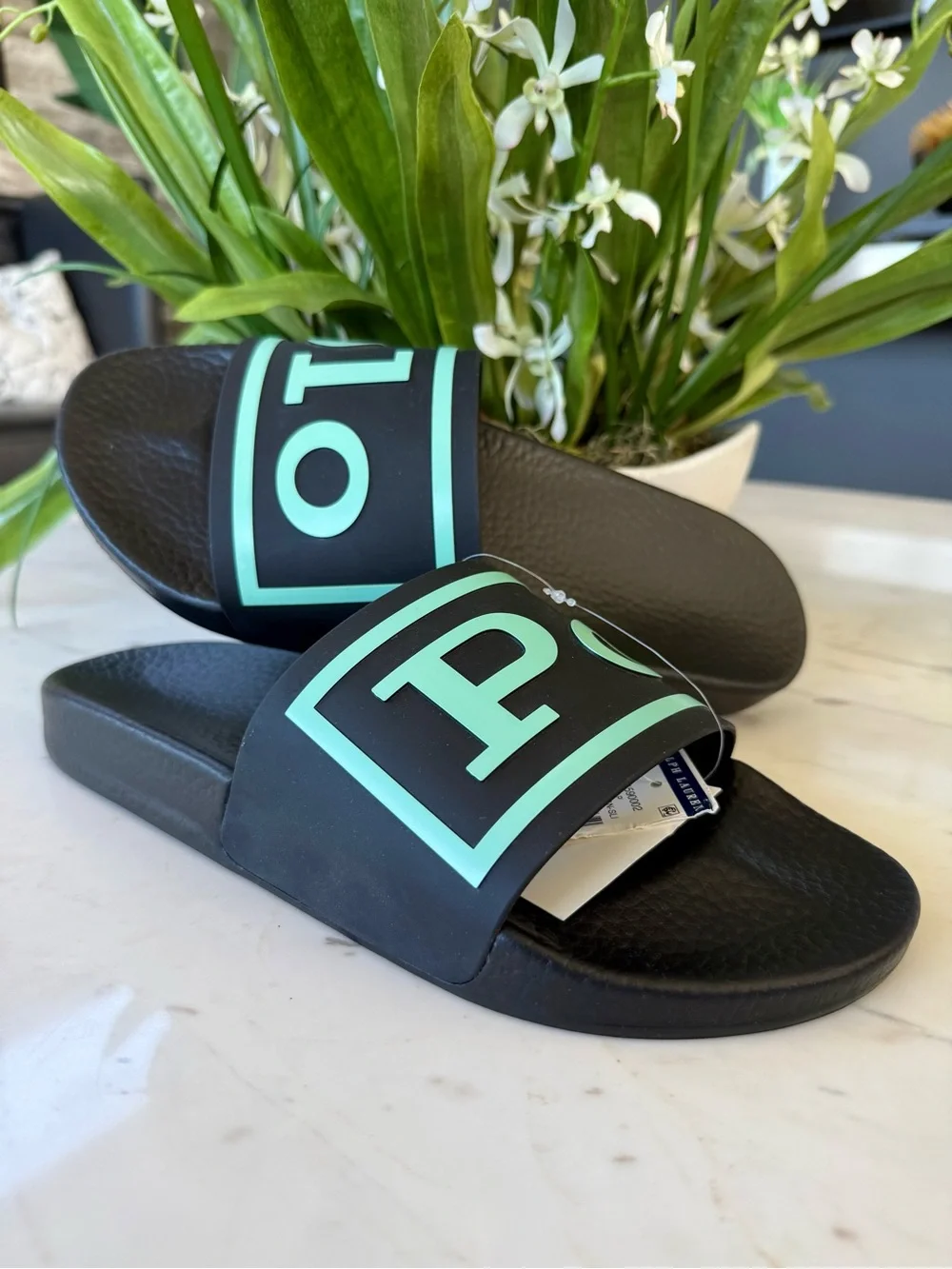 New POLO Logo Slide Men’s 11 Black/Mint